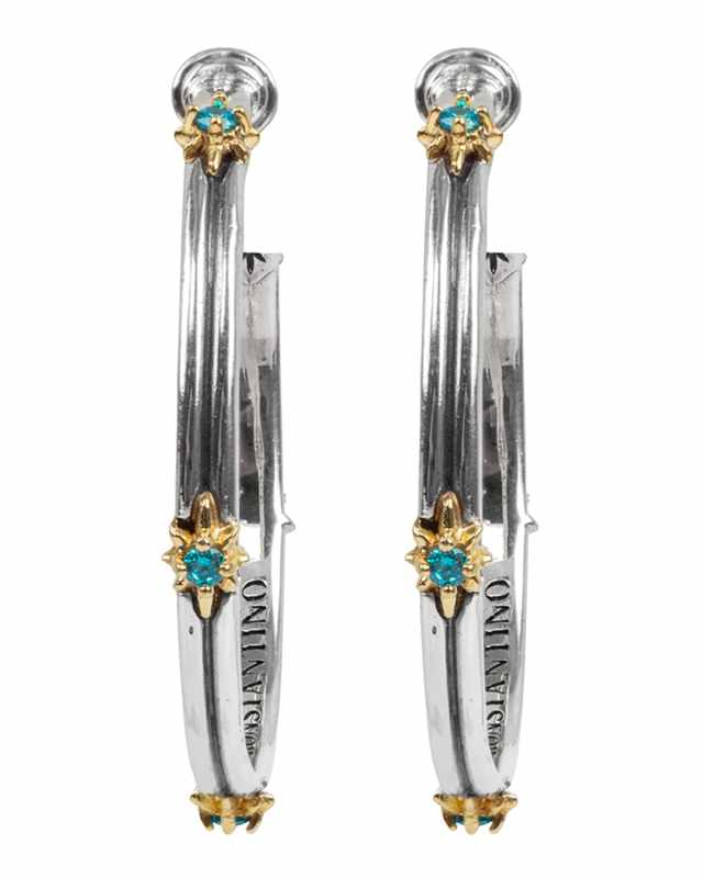 Astria Blue Spinel Hoop Earrings